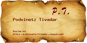 Podvinetz Tivadar névjegykártya